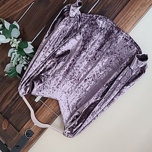 Cold shoulder velvet top